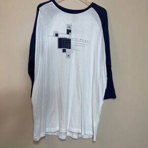 Red Jacket Frank Lloyd Wright Collection Baseball T Shirt White Navy Blue XL